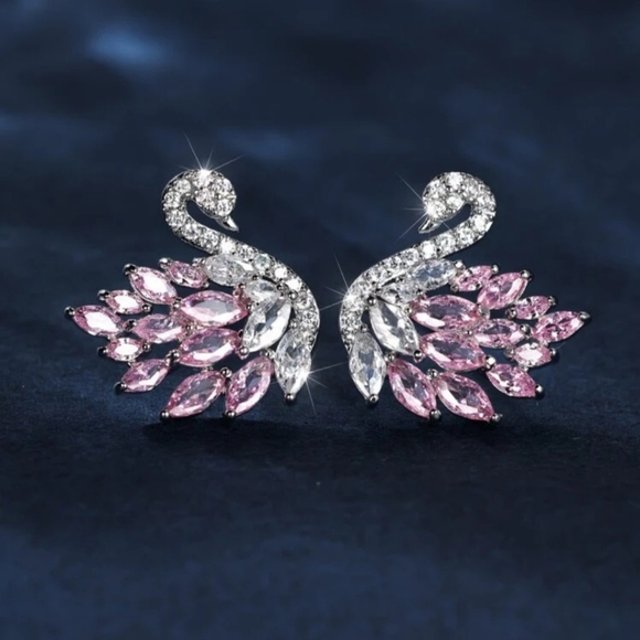 Jewelry - Pink Swan Earrings